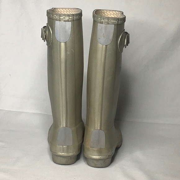 Hunter Kids Original Silver Metallic Rain Boots Size 13 - Picture 6 of 14